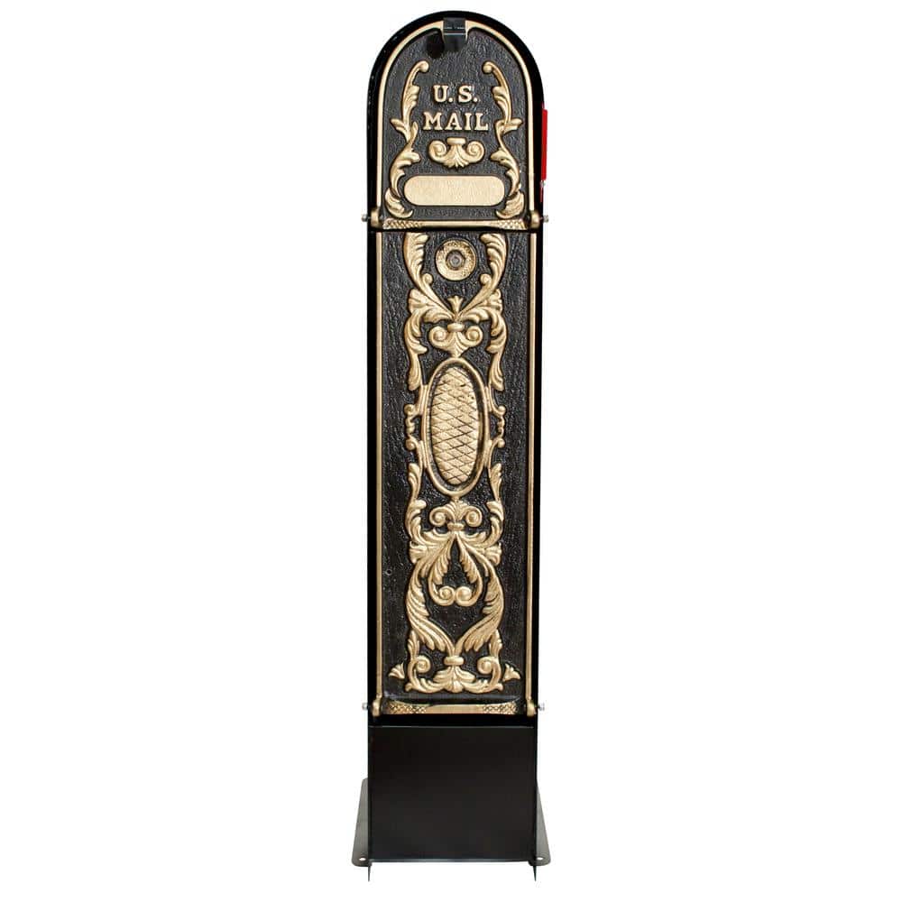MailKeeper 150 Black with Gold Highlights Column Mount Locking Mailbox Front and Rear Retrieval Door (Classic Design) price history on PriceWatchPro