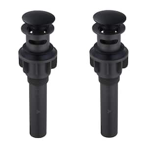 Pop-up Drain Assembly Stopper with Overflow in Matte Black 2-Piece