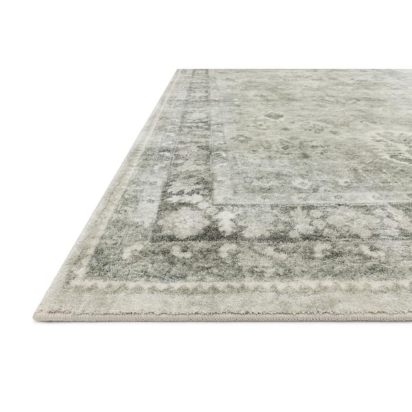 Rosette Steel/Graphite 3 ft. 3 in. x 5 ft. 3 in. Shabby-Chic Plush Cloud Pile Area Rug