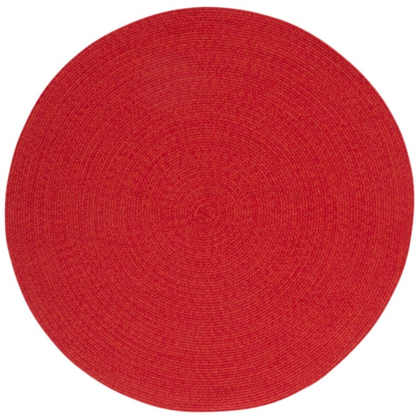 SAFAVIEH Braided Rust/Red 4 ft. x 4 ft. Machine Washable Geometric Solid Round Area Rug