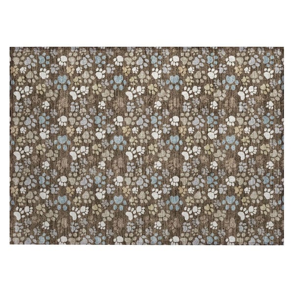 Chantille Machine Washable Indoor/Outdoor Abstract ACN3061 Chocolate 3 ft. x 4 ft. Area Rug