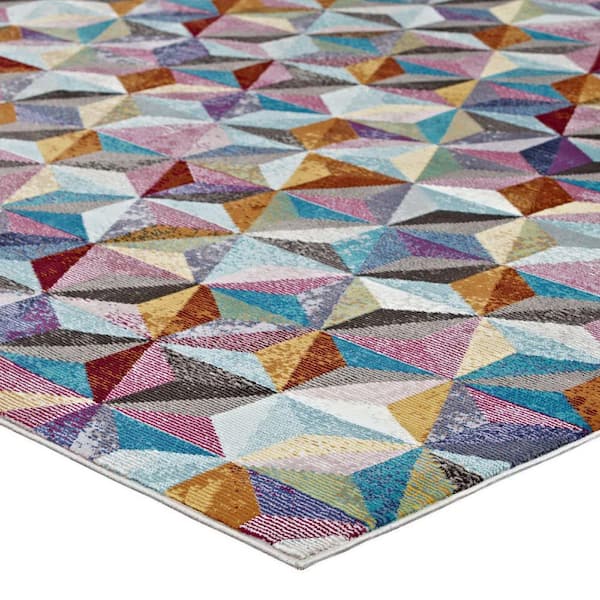 Arisa 4 ft. x 6 ft. in Multicolored Colorful Geometric Hexagon Mosaic Area Rug
