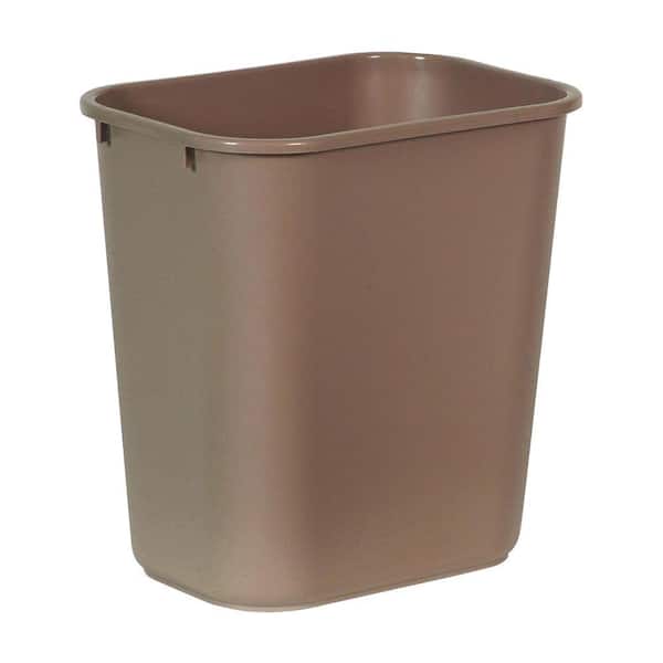 Standard Series 7 Gal. Beige Rectangular Deskside Trash Can