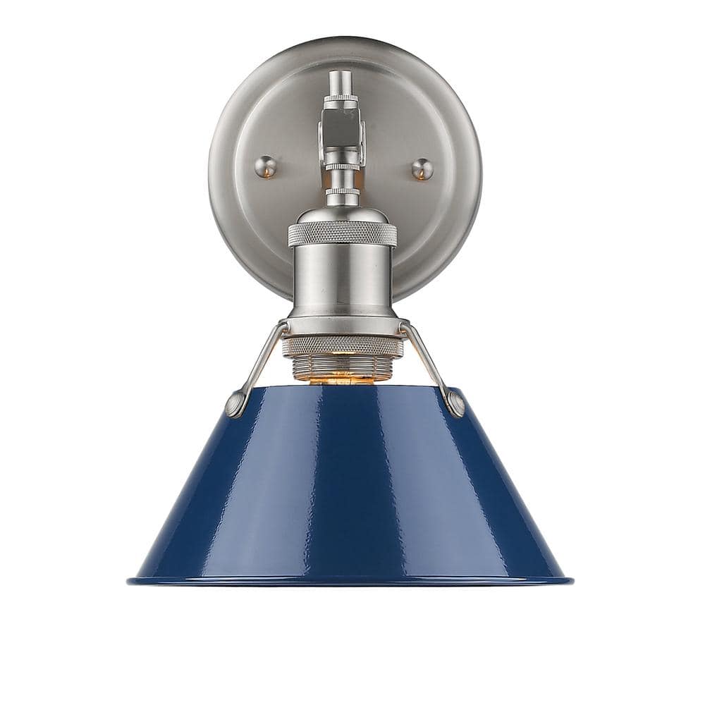 Orwell PW 1-Light Pewter Bath Light with Navy Blue Shade price history on PriceWatchPro