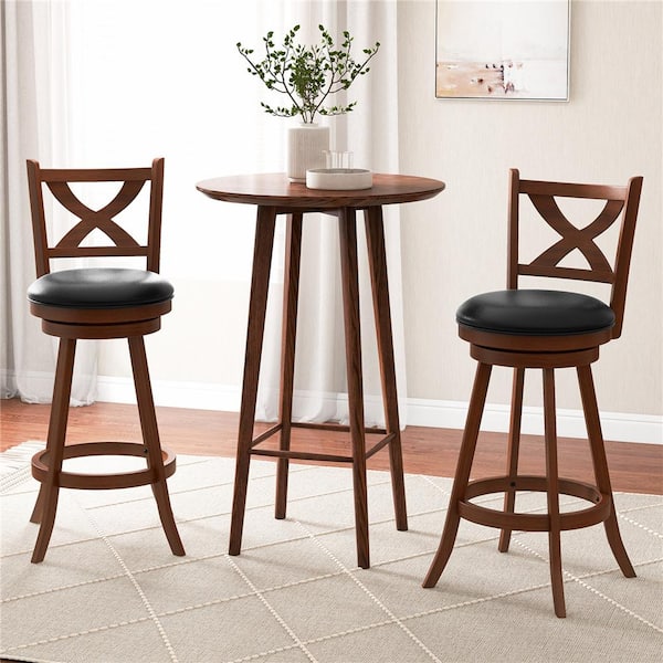 30 in. Bar Stools Classic Bar Height Swivel Chairs for Kitchen Pub (Set of 2)