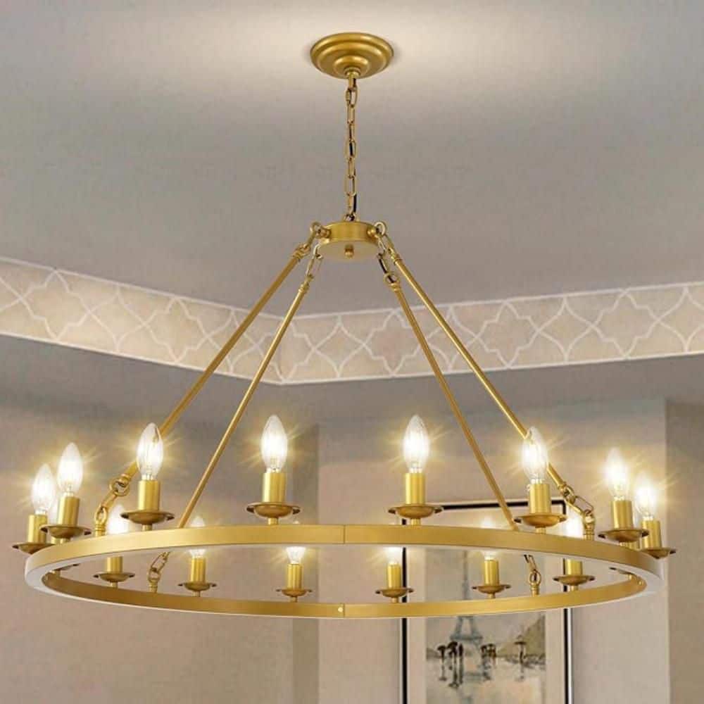 Modern Chandelier 30 in. 16-Light Gold Chandelier for Dinning Room, Living Room, Foyer, Bedroom price history on PriceWatchPro