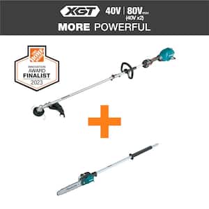 40V Max XGT Brushless Cordless Couple Shaft Power Head & 17" String Trimmer Attachment with 10" Pole Saw Attachment