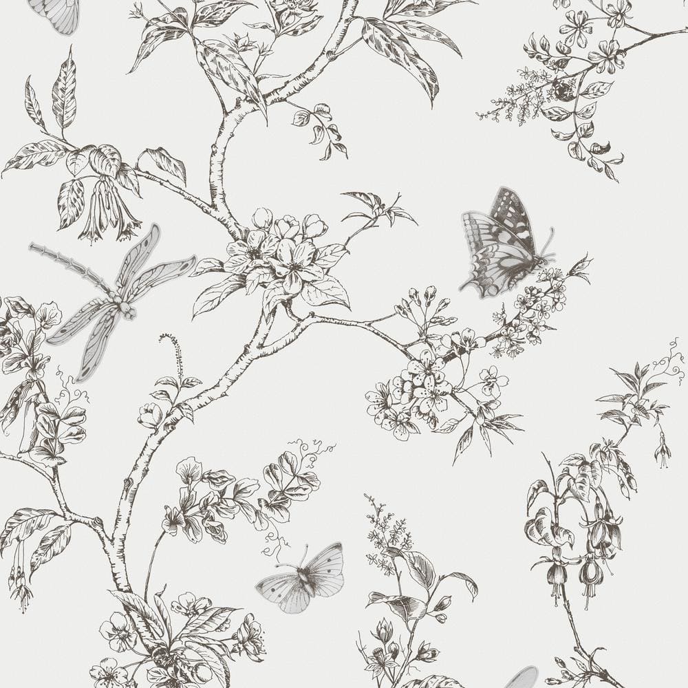 Black and white butterflies Wallpaper - Peel and Stick or Non-Pasted
