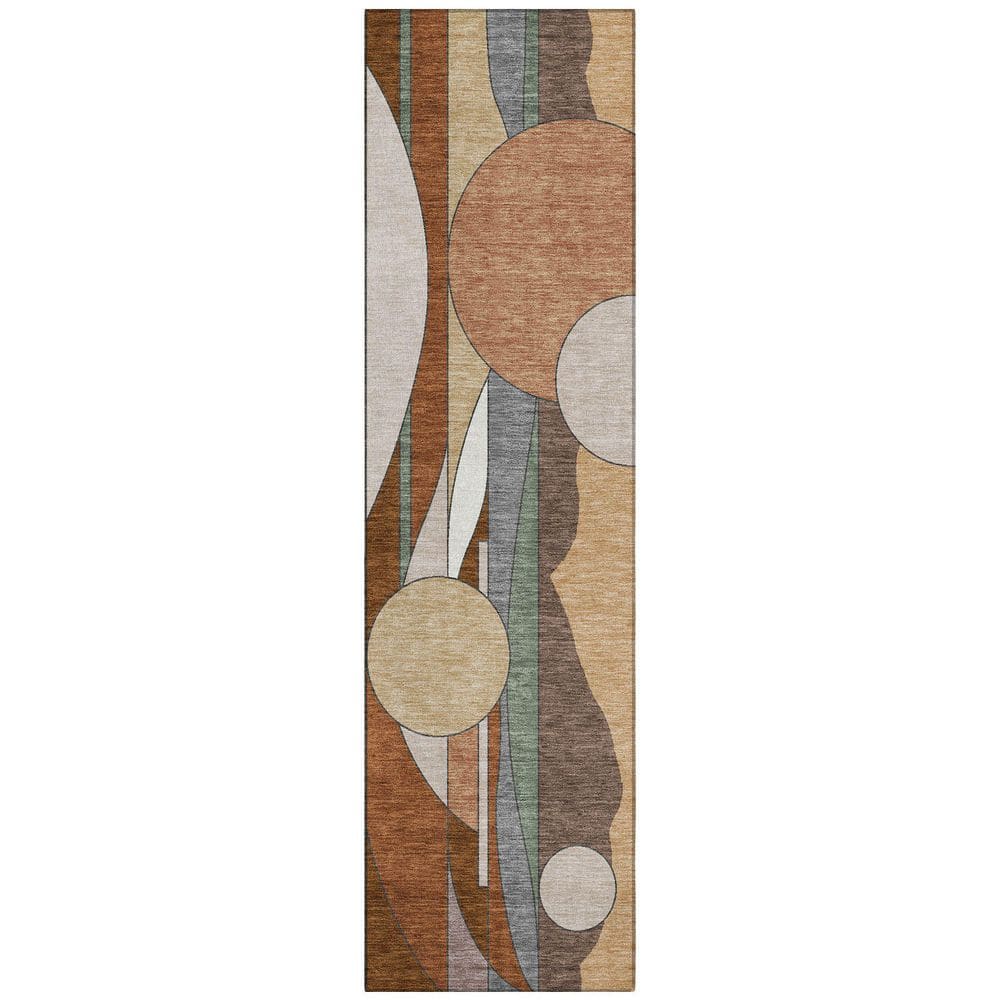 Chantille Machine Washable Indoor/Outdoor Abstract ACN2252 Copper 2 ft. 3 in. x 7 ft. 6 in. Runner Rug price history on PriceWatchPro