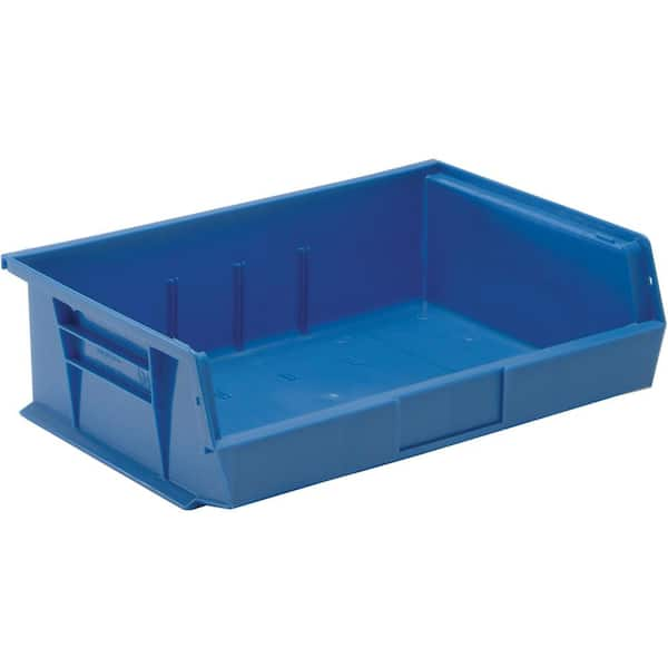 QUANTUM STORAGE SYSTEMS Ultra Series Stack and Hang 7.2 Gal. Storage Bin in Blue (6-Pack)