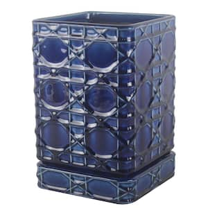 6 in. Cobalt Blue Carlysle Square Ceramic Planter