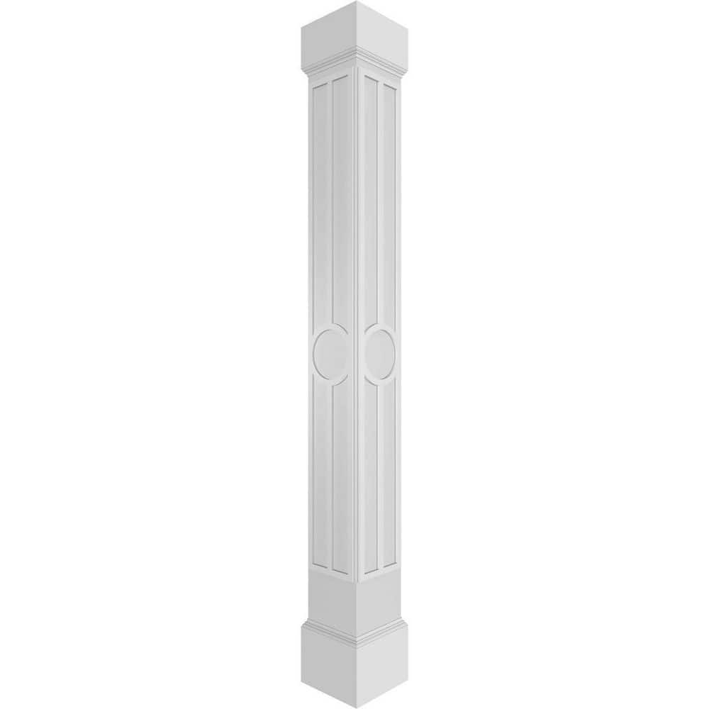 7-5/8 in. x 9 ft. Premium Square Non-Tapered Artisan Fretwork PVC Column Wrap Kit w/Mission Capital and Base price history on PriceWatchPro