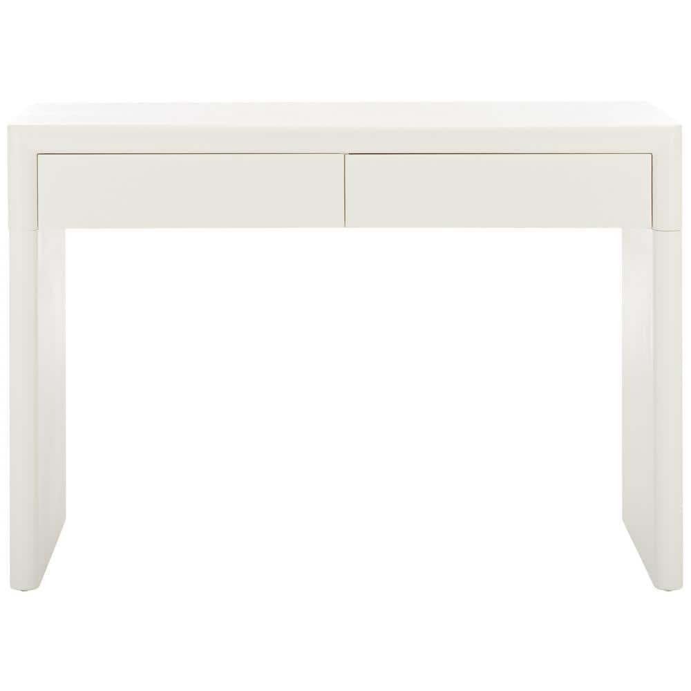 Rune 15.75 in. Ivory Rectangle Wood Console Table with Drawer