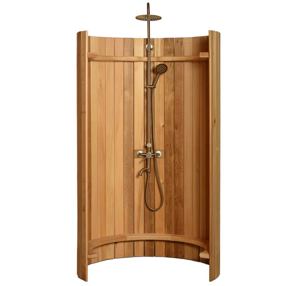 Ellipse Outdoor Shower in Clear Cedar