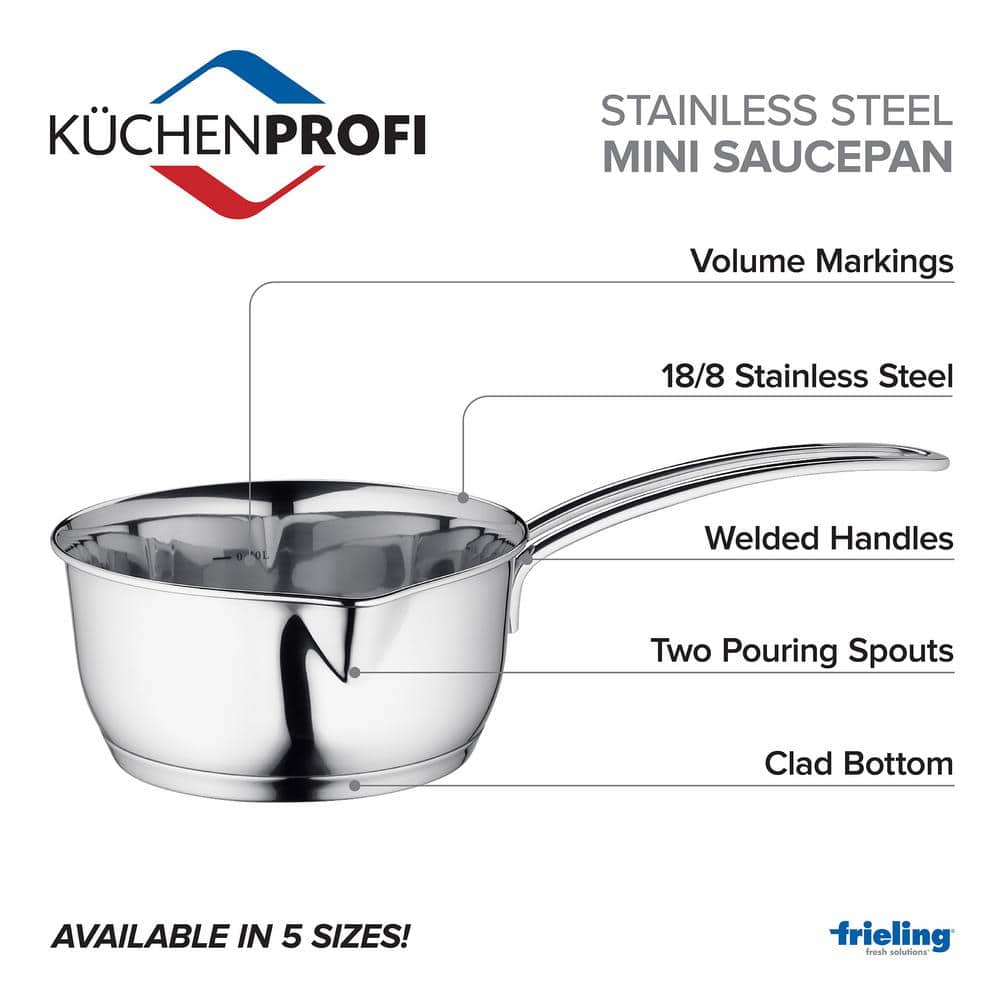 Kuchenprofi 7-Inch Stainless Steel Saucepan with Pour Spouts