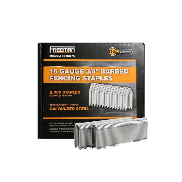 Freeman 16-Gauge 3/4 in. Glue Collated Barbed Fencing Staples (2000-Count)