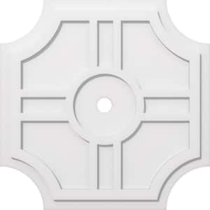 1 in. P X 9-1/4 in. C X 28 in. OD X 2 in. ID Haus Architectural Grade PVC Contemporary Ceiling Medallion