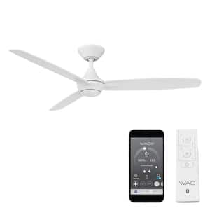 Blitzen 54 in. Indoor and Outdoor Matte White Smart Compatible Ceiling Fan with Remote Control