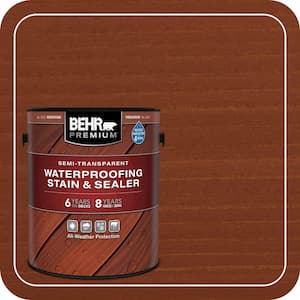 1 gal. #ST-330 Redwood Semi-Transparent Waterproofing Exterior Wood Stain and Sealer