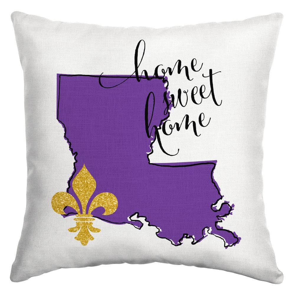 PRIVATE BRAND UNBRANDED 16 in. Home Sweet Home LA Outdoor Square Throw