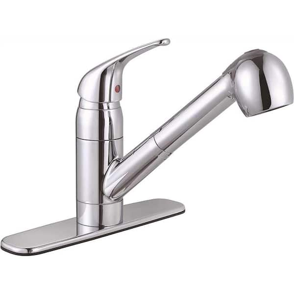 Premier Bayview Single-Handle Pull-Out Sprayer Kitchen Faucet in Chrome ...