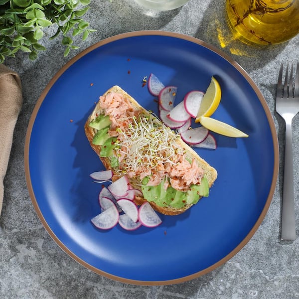 Gibson Home Rockabye 4-Piece Melamine Dinner Plate Set In