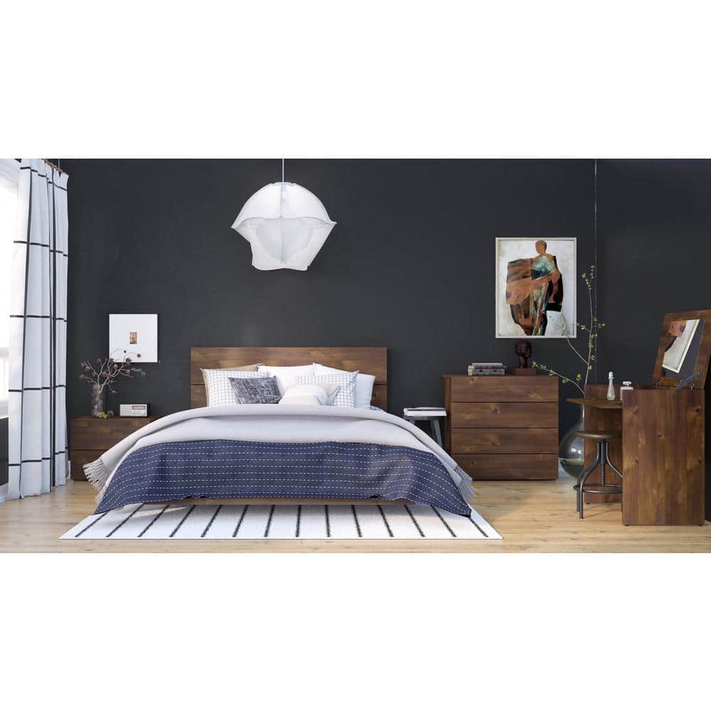 Truffle Rustic-Chic 2-Drawer Nightstand in Warp-Free Engineered Wood