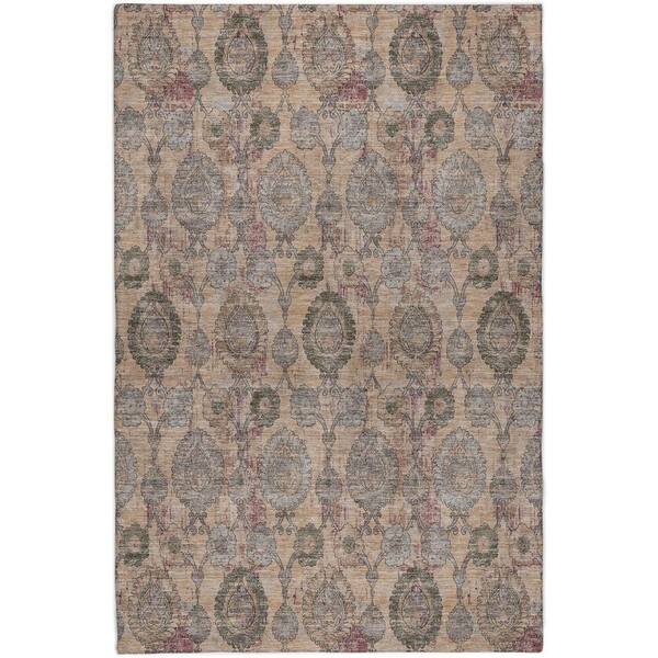 Dream Shag Premium Machine Washable Abstract ADS821 Coral 5 ft. x 7 ft. 6 in. Area Rug