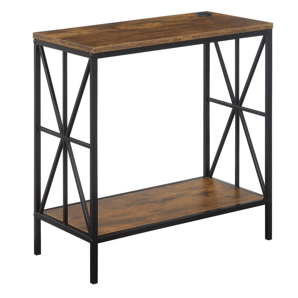 Tucson Starburst 24" Barnwood Chairside End Table with USB Charging Station