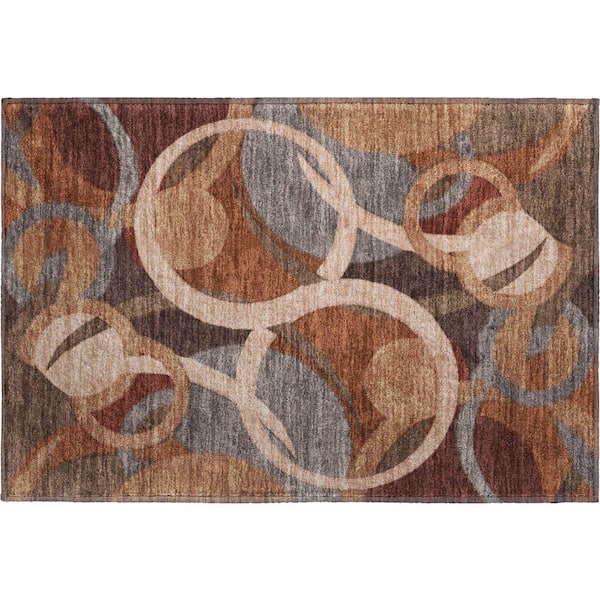 Mayfield Premium Machine Washable Abstract AMF2167 Burgundy 2 ft. x 3 ft. Accent Rug