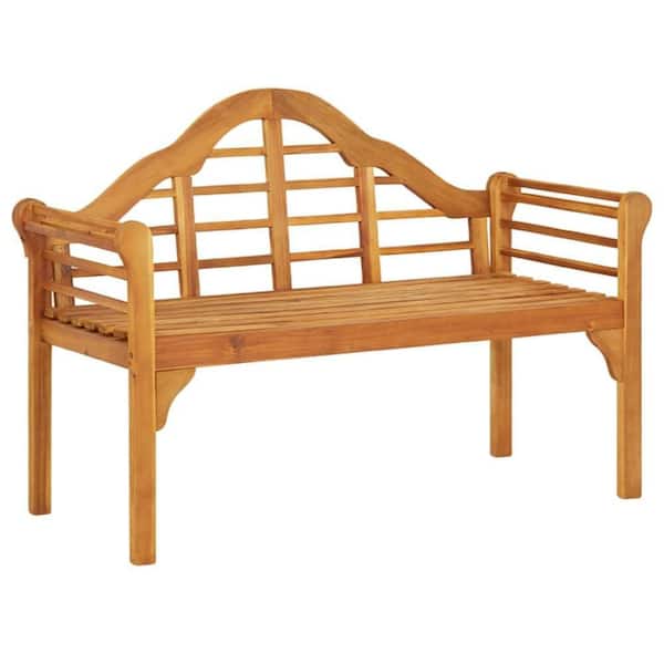 49.2 in. 2-Person Brown Solid Acacia Wood Outdoor Bench