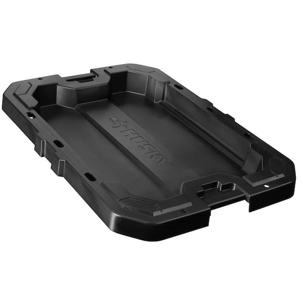 Husky - 45 Gal. Latch and Stack Tote with Wheels in Black