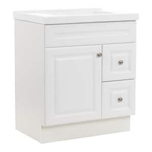 Glensford 30 in. W x 22 in. D x 37 in. H Single Sink Freestanding Bath Vanity in White with White Cultured Marble Top