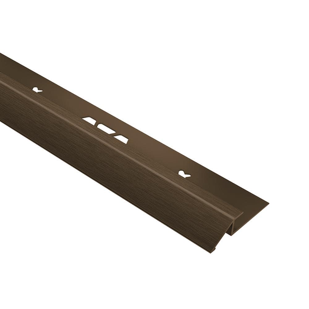 Schluter Vinpro-U Brushed Antique Bronze Anodized Aluminum 5/32 in. x 8 ft. 2-1/2 in. Metal Reducer Resilient Tile Edge Trim