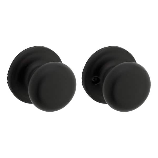 Juno Matte Black Hall/Closet Doorknob with Microban Antimicrobial Protection