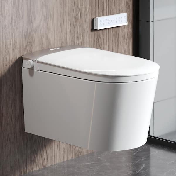 DEERVALLEY Wall Hung Elongated Smart Toilet 1.28 GPF in White w