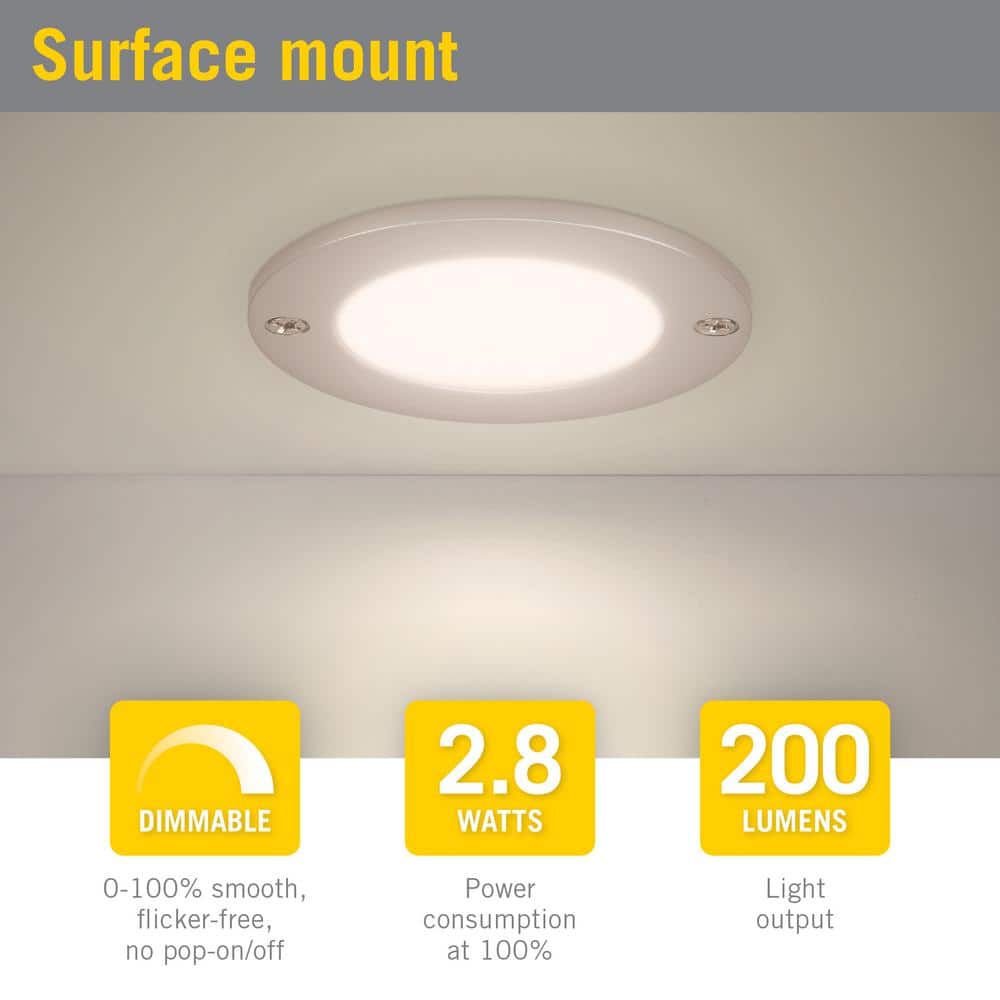 Bright White Aluminum Low Profile LED Puck Light
