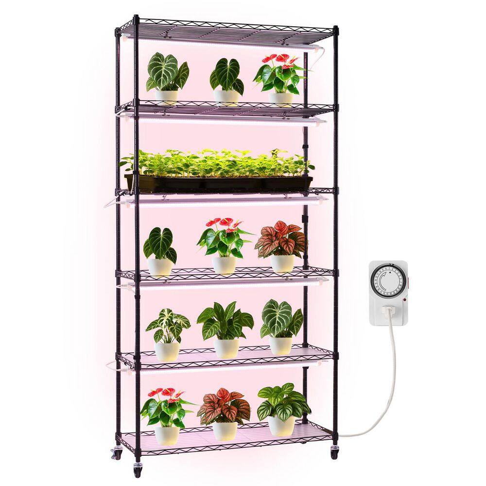 Plant Shelf with Grow Light, 6-Tier Indoor Plant Stand, 71in. Tall Indoor Plants Display Rack, Full Spectrum Grow Lights price history on PriceWatchPro