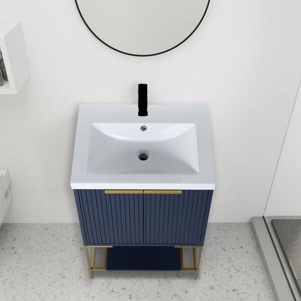 24 Modern Stylish Bathroom Vanity With Porcelain Sink And Open Shelves -  Modernluxe : Target