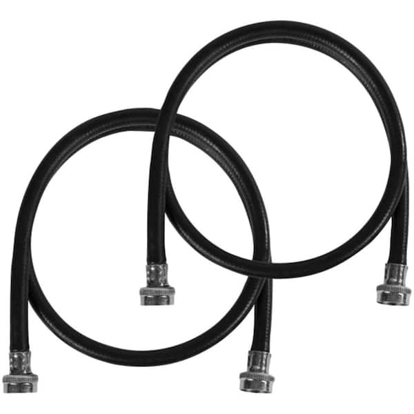 CERTIFIED APPLIANCE ACCESSORIES 6 ft. EPDM Washing Machine Hoses Black (2-Pack)
