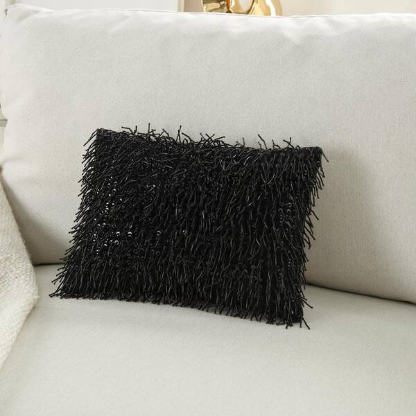 black textured throw pillows