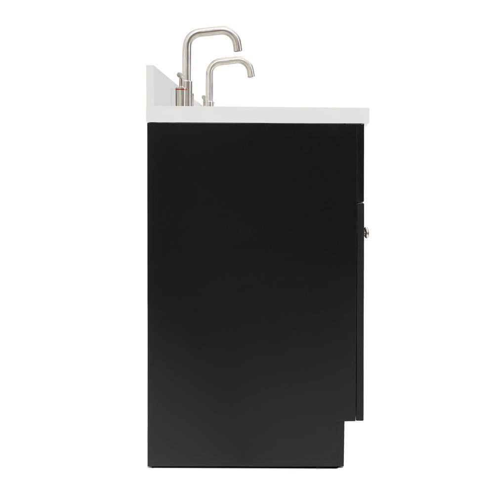 Hamlet 73" Black Wood Double Vanity with Quartz Top