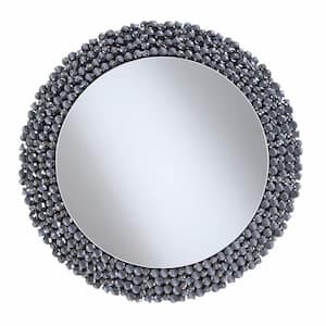 31.5 in. H x 31.5 in. W Medium Round Silver Modern Mirror