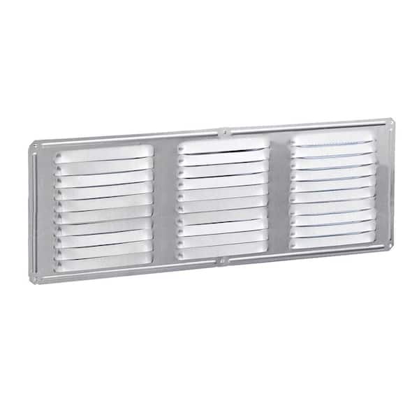 Gibraltar Building Products 16 in. x 0.25 in. Rectangular Silver Built-in Screen Galvanized Steel Soffit Vent