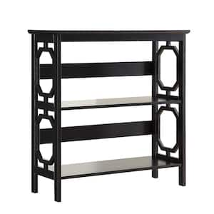 Omega 31.5 in. W Black 3 Tier Bookcase