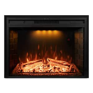 28 in. Electric Fireplace Inserts, Retro Fireplace Heater with Remote Control