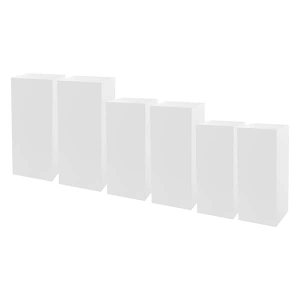 White Metal Iron Decorative Stands Display Pedestal Stands Birthday Party Wedding Display Pillars (Set of 6)