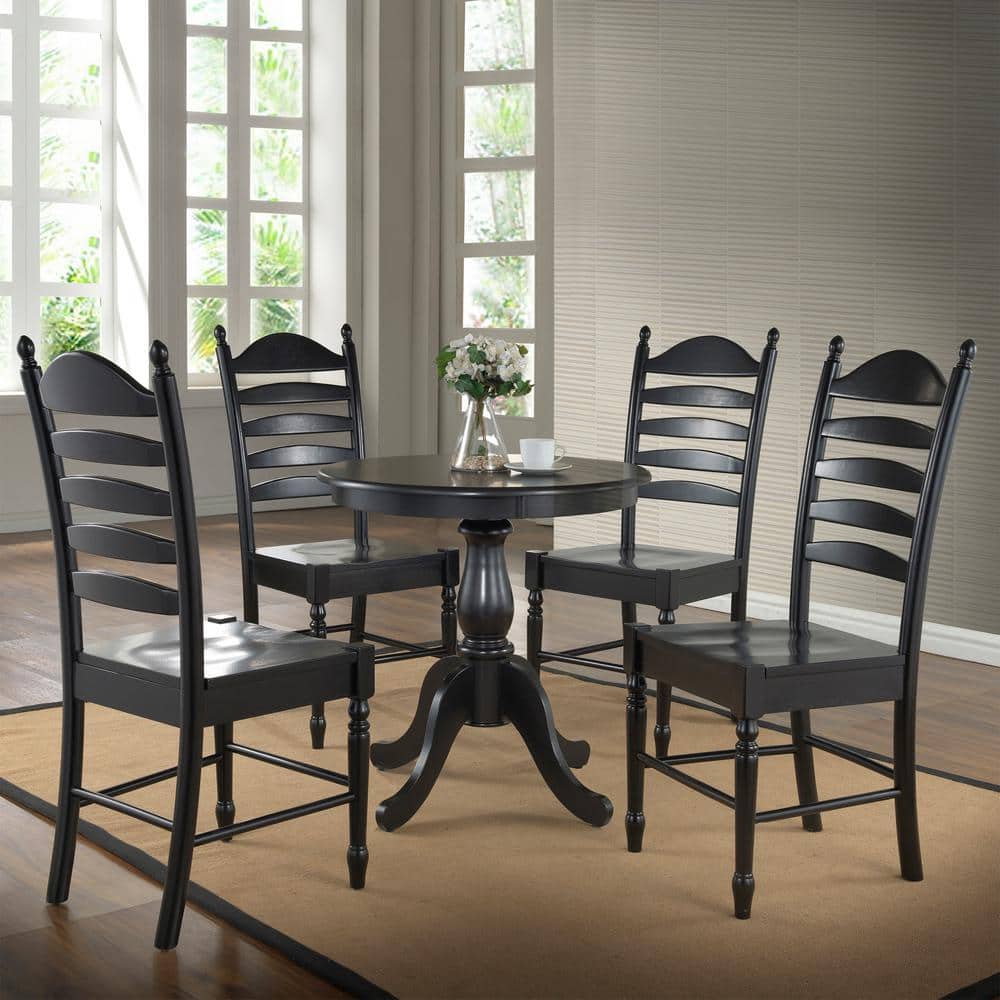 Fairview 30" Dark Wood Round Pedestal Dining Table