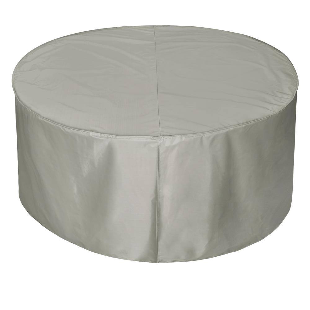 Gray Round 44'' Woven Polyester Fire Pit Cover
