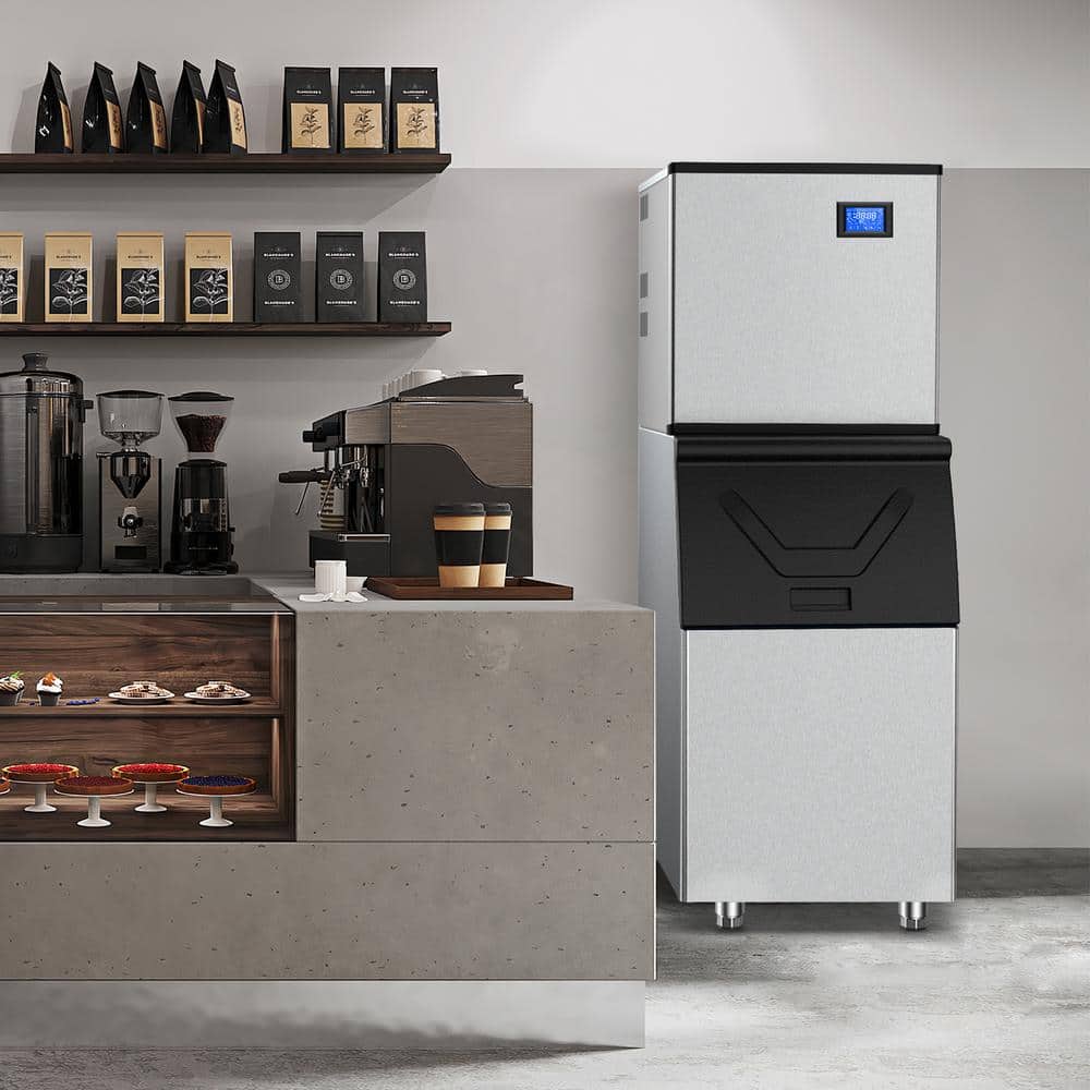 Commercial Silver Stainless Steel Freestanding Ice Maker with 450 lb Daily Production